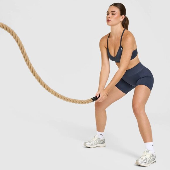 EnhanceLift™ Seamless Strappy Sports Bra with White Logo - Picture 5 of 6